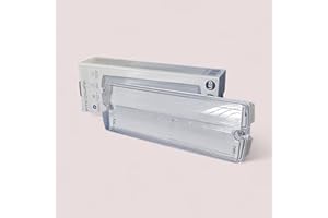 GENERIC AuctionZ IP65 Emergency Bulkhead Light – Energy Efficient 4.5W Maintained & Non-Maintained Fire Safety Exit Sign with 3hr Battery Backup – Ceiling & Wall Mounted Emergency Light Ideal for Hospitals