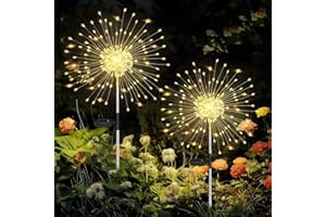 LIAVOP Luces Solares LED Exterior Jardín, 2 Piezas Guirnaldas Luces Exterior Solar IP65, Luz Solar Exterior Decoración Jardín, Decoracion jardin exterior,8 Modos