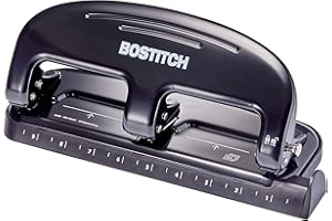 Bostitch EZ Squeeze™ - Perforatore a 3 fori, 20 fogli, colore: argento/nero (HP20)