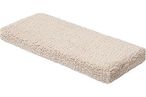 PillowPrim Katzen Fensterliege Fensterbank rutschfest - Katzenbett Fensterbank - Weich & Kuschelig - Fensterliege für Katzen Selbstheizende Katzendecke - Waschbarer Bezug - 60x25 cm - Beige Fell