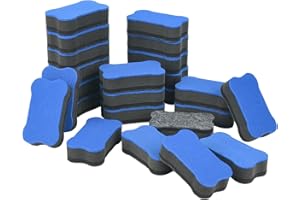Whiteboard Eraser, Hiziwimi 24Pcs Magnetic Dry Erase Board Board Erasers for Whiteboard, Clean Dry Erase Board Markers, Whiteboard Board Erasers for Classroom, Home and Office (24P-Blue)