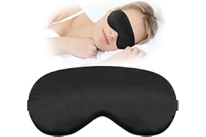 WY LIGHTING LEVEL Maska do spania na boku, czarna z regulowanym paskiem do blokowania światła, miękka i oddychająca, do podróży, drzemki i medytacji, jeden rozmiar