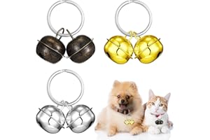 Hotop 3 Sets de Cloches Extra Fortes pour Chat Chien Animal de Compagnie Cloches de Suivi pour Chien Grelots Breloque de Traqueur Clochettes Pendentif pour Collier d'animal de Compagnie