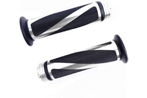 SFONIA 2 x Motorcycle Hand Grips Handlebar Grips 22 mm 7/8 Inch Non-Slip Rubber Throttle Grip Motorcycle Universal for Motorcycle Scooter Quad Cruiser Offroad