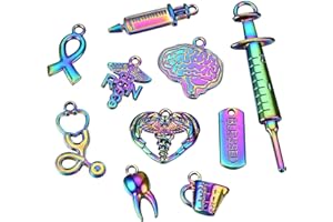 BEEFLYING Assorted Alloy Charms Pendant Multi-Color Metal Charms Rainbow Color Dangle Charms for DIY Bracelet Necklace Earrings Jewelry Making