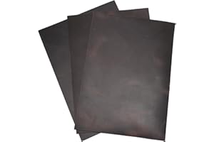 HAPPER STUDIO Rindsleder 1,7mm Stärke Pull-Up Crazy Horse Leder. Echtlederblätter für Basteln. Verschiedene Farbtöne Mix. (Coffee, A4 (210 x 297mm))