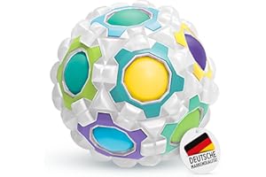 HOME KIDS WORLD Regenbogenball weiß - Geduldspiele für Kinder ab 3 Jahre, Magic Ball Geschicklichkeitsspiel, Knobelspiel BZW. Puzzleball, ideale Kleinigkeiten für Kinder als Geschenk oder für den Adventskalender