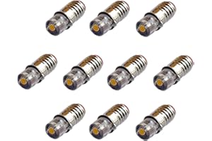 LED-MAFIA 10x E5,5 LED 5V-8V / 9V-19V passend für Mini Adventstern TT H0 Modellbahn Modellbau kaltweiß warmweiß weiß (6V, warmweiß)
