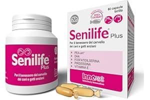INNOVET Senilife® Plus, per il Benessere del Cervello dei Cani e Gatti anziani - migliora le funzioni cognitive e la memoria per un invecchiamento cerebrale di successo - 60 capsule birillo monodose