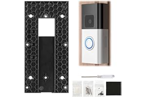 REBUCINA Ring Doorbell Bracket, Compatible with Video Doorbell 3/3 Plus/4, Ring No Drill Mount, Ring Doorbell Angle Mount Ring Wedge Kit, Suitable for Home, Office, Apartment, Door, Wall, with Cleaning Cloth