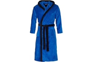 Di Ficchiano Herren Bademantel Monza mit Kapuze I Morgenmantel flauschig I Nachtwäsche aus edler Mikrofaser I Kimono mit Farb- & Größenauswahl S - 5XL I Bath-Robe Öko-Tex Standard 100