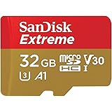 SanDisk Extreme 32 GB microSDHC Memory Card + SD Adapter with A1 App Performance + Rescue Pro Deluxe, Up to 100 MB/s, Class 1