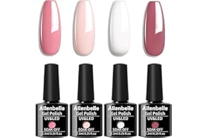 Allenbelle UV Nagellack Set - 4 Farben Gel Geschenkset, Shellac Nail Art, Soak Off LED (005)