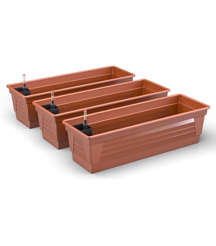 Ebert Blumenkasten "Super", terracotta, 80 x 18 x 14 cm, 1002780 :  Amazon.de: Garten