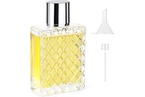 Ysimple Rozpylacz do perfum 100 ml, przenośna butelka z rozpylaczem do perfum, dla kobiet i mężczyzn, do wielokrotnego napełniania pipetą i lejkiem, do perfum, podróży, kosmetyków