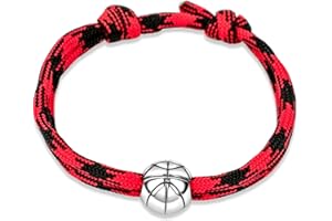 Ernestine - Bracelet Basketball réglable acier inoxydable - Idée cadeau basket homme femme - Bracelet Basket sport - Cadeau Homme Noël anniversaire fête des pères - bijou Basketball - bijoux sports