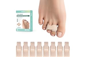 Welnove Alisador de dedos en martillo, paquete de 8 férulas para dedos en martillo, vendajes acolchados para dedos de los pies, corrector de dedos superpuestos, férulas para dedos torcidos, dedos