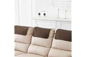HAIJED 3 Pieces Recliner Headrest Protector Polyester Headrest Cover for Recliner Chair Wear Resistant Sofa Headrest Covers Decorative Couch Headrest Protector for Home Office Recliner Sofa 22x15in(Coffee)