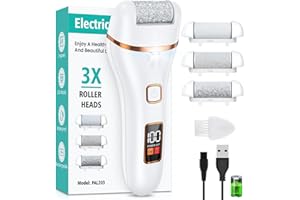 PALATALA Pedicure Elettrico Professionale Piedi, Calli Piedi Rimozione Lima Elettrica per Talloni Screpolati, Raspa Piedi Professionale Elettrica Con 3 Rulli di Ricambio Togli Secca Dura Pelle Morta e Duroni