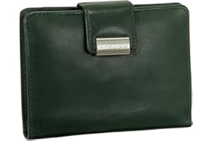 LEDERSHOP24 Luksusowy skórzany damski portfel portfel XXL z zatrzaskiem 10 cm różne kolory, zielony, Breite ca. 10 cm / Höhe ca. 13 cm / Tiefe ca. 3 cm, Nowoczesny