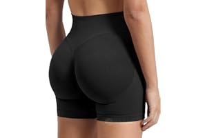 ZAAYO Damen Sport Shorts Hidden Scrunch Workout Auswirkungen Short 4.5 "Scrunch Butt Lifting Gym Short Nahtlose Booty Biker Shorts