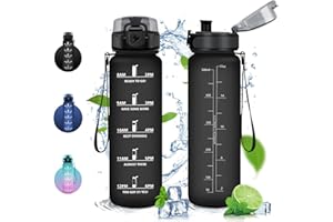 Vikaster Gourde Sport, Bouteille d'eau 500ml, sans BPA, Étanche & Réutilisable, Water Bottle Ouvrir en un Clic, Convient Pour la Yoga, le Gym, le Camping, Gourde Randonnée