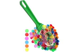 Dacefloy Magnetischer Bingostab mit 100 Metallringchips zum Zählen von Schul-/Spielchips Kunststoffmarkern (Grün)