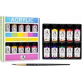 Mona Lisa Akrilik Boya Seti 10 Renk 40 ml. Tuval, Ahşap, Taş, Seramik ve Hobi Boyama İ&ccedil;in Yoğun Pigmentli Sanat Boyası Fır&ccedil;a 