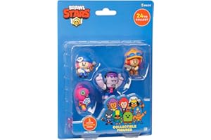 Brawl Stars Collectable Mini Figures 5 Pack | 1 Mystery Character | 2 Inch Figures | Fan Favourites | P.M.I. Official Licensed Toys | Supercell | Gift For Gamers Toys