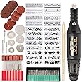 Engraving Pen, 108 Pcs Engraving Tool Kit, Multi-Functional Electric Corded Micro Engraver Etching Pen DIY Rotary Tool for Jewelry Glass Wood Ceramic Metal with Scriber, 82 Accessories and 24 Stencils