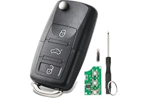 GZXNKEY 1K0959753G 3 Buttons For VW Key Fob Remote Key VW Golf Volkswagen VW Jetta Caddy Tiguan Eos Golf Plus Touran Seat Skoda Octavia Remote Fob ID48 chip