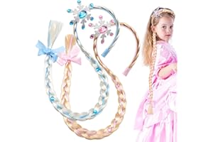 LTHERMELK 2 Stück Haarband Zopf Geflochten Prinzessin Perücken Rapunzel Perücke Geflochtene Perücke Haarreif Verkleiden Kopfschmuck Cosplay Kostüm Zubehör Haarschmuck für Frauen