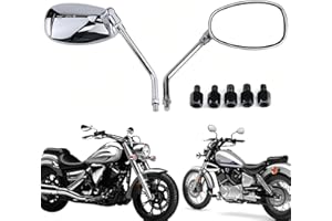 YUJYGAO Rétroviseur moto, rétroviseurs latéraux M10 M8 Compatibles avec paquet de vis pour scooter Street Bike Cruiser Chopper Bobber ATV