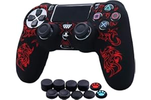 HLRAO Housse de Protection en Silicone pour pour contrôleur PS4/Slim/Pro, Housse en Silicone Souple et antidérapante pour Laser HRAO avec Accessoires de Capuchon de poignée de Pouce x 10.