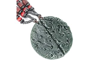 YIGEDAN 2 zertifiziert Tief Grün Anhänger Phönix Drachen Natürliche Jade Jasper