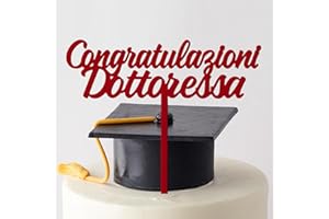 GEBETTER Cake Topper Laurea Topper Torta Scritta Congratulazioni Dottoressa Dottore, Decorazioni Torta Cupcake Laurea in Acrilico Gadget Laurea Addobbi (Dottoressa-Rosso)