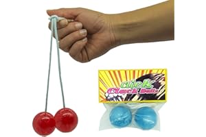 Gifton - Vintage Toys Clackers Balls - Plastic Click Clack Balls - Novelty Gift for Kids Boys Girls Children Child Him Her Birthday Present Christmas Stocking Filler (1 Pack)