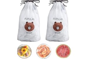 Amfrpar 200 Stück Frischhaltebeutel Wiederverwendbar Abdeckhauben für Lebensmittel Frischhaltefolie mit Gummizug Versiegelungsbeutel Lebensmittelabdeckung Elastisch Abdeckung für Schüssel Teller