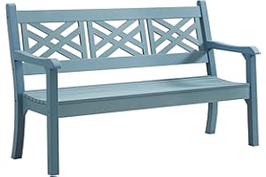 Winawood Maison and Garden Speyside Polymer Wood Effect Zero Maintenance Recyclable and Fully Weatherproof 3 Seater Bench (156.6 x 60.4 x 93.5cm) – Powder Blue
