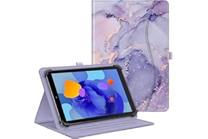 Fintie Funda Tablet 10 Pulgadas [Universal 9"-10.9"] de Multiángulo con Bolsillo, Compatible con Lenovo/Huawei/Realme Pad/YOTOPT/SUMTAB/TECLAST/Blackview/MEBERRY/YESTEL/FACETEL - Mármol Lila