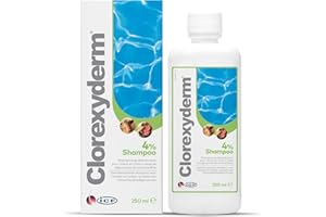 ICF | Clorexyderm 4% Shampoing Chien | Shampooing Chien Antiseptique, Hydratant et Anti Odeur pour Chien et Chat | Assainit, Hydrate et Protège la Peau | 250ml