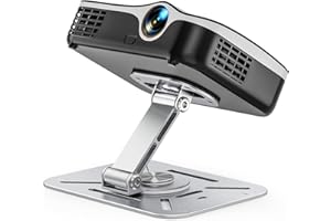 Jubor Supporto per Proiettore da Tavolo, Supporto per Proiettore da Parete con Rotazione a 360°, Staffa da Soffitto per Proiettore in Metallo con Vite da 1/4" per Home Cinema, Sala Giochi, Ufficio