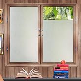 Zindoo pencere folyosu, g&ouml;r&uuml;ş engelleyici folyo, 44,5 x 200 cm, yapıştırıcısız, buzlu cam folyosu, banyo, duşakabin, soyunma 