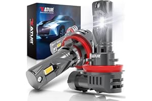 KATUR Bombilla H11 LED Canbus 20000LM 100W, 400% Luminosidad 6000K Blanca Xenon H8 H9 de Faros Plug & Play Sin Polaridad 1:1 Tamaño de Reemplazo de Halógena (2 Piezas)