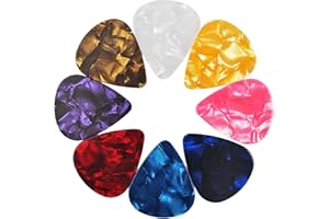 NOTHERS Gitarrenplektren，40 Stück Guitar Picks Set Zelluloid Plektren Pick 4 Verschiedene Stärke Plektrum Gitarren zubehör für Akustikgitarre Ukulele Bass E-Gitarre (0.5/0.7/1.0/1.2)