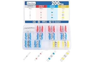 200 Stück Lötverbinder Schrumpfverbinder, Hanibos 26-10AWG Kabelverbinder Wasserdicht Isoliert Lötverbinder Stoßverbinder mit Schrumpfschlauch für Kabel-Verbindungen Schrumpfverhältnis 3:1