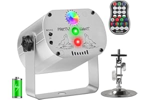 FODEXAZY Luces de Discoteca Luces de Fiesta Baterías incorporadas Luces LED RGB USB Activadas por Sonido con Control Remoto DJ Luz Estroboscópica para Fiestas de Halloween, Bodas, Navidad - Plata