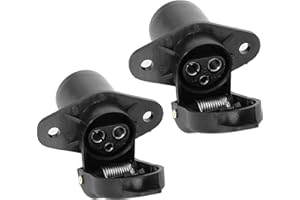 DARKGUARD 2 piezas Zócalo 3pines Tractor 12v 24v,DIN 9680,Impermeable,Enchufe Remolque 3Pines Hembra,Adaptador Zócalo Remolque 3Pines Conector para Agrícola Camión RV Autos Barco (Zócalo S22)