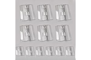 ODOOKON 12 Stück Transparent Acryl Scharniere Durchsichtigem Faltende Acrylkunststoff Durable Scharniere für Klavier Make Up Box Tür Schrank Schmuck-Box 25mm x 33mm, 45 x 38 mm