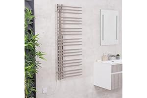 Warmehaus Designer Bathroom Electric Heated Towel Rail Rad Ladder Radiator Kit 1250 x 500mm Chrome